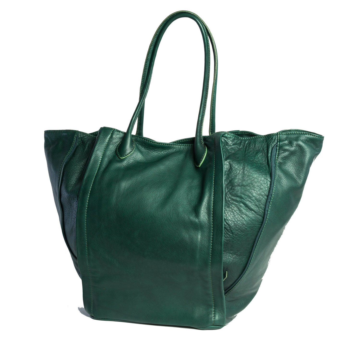 "The Emilia Tote" Full Grain Leather Trapeze Tote Bag