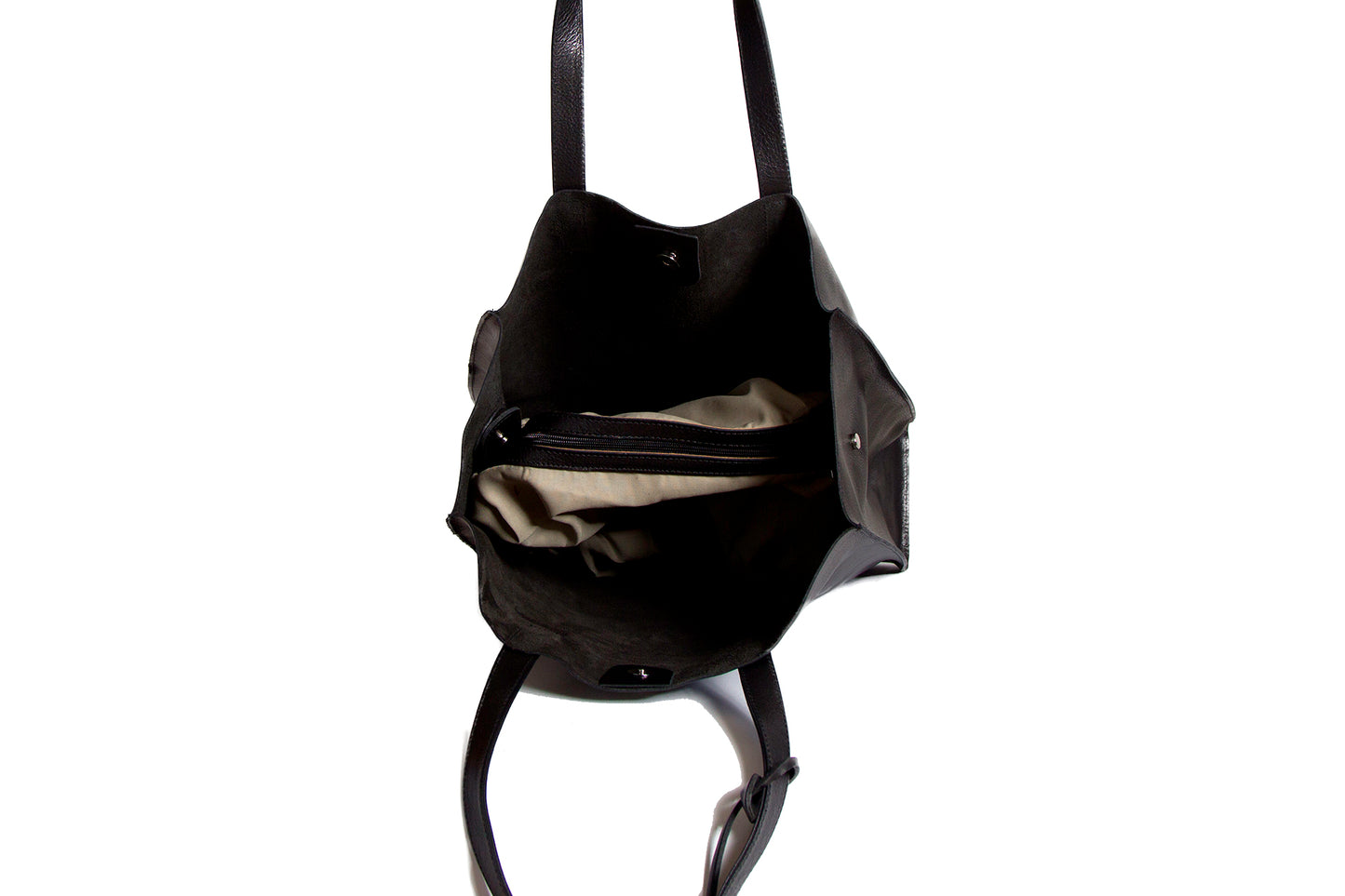 "LA CATHERINE" Full Grain Italian Leather Shopper Tote Bag