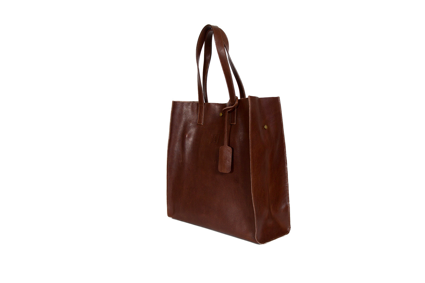 "LA CATHERINE" Full Grain Italian Leather Shopper Tote Bag